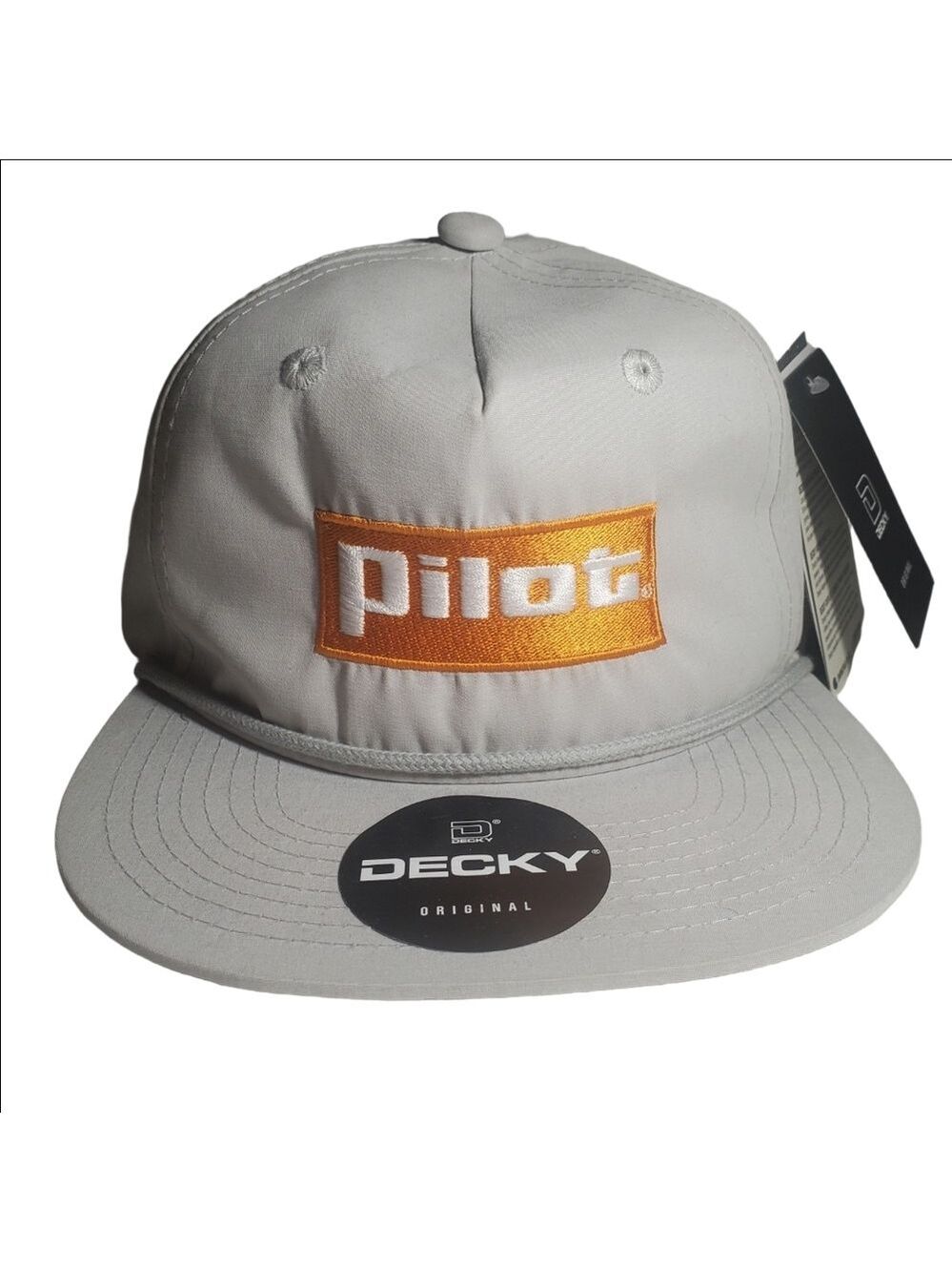 DECKY ORIGINAL Flat Bill Snapback Pilot Logo Hat NEW